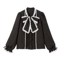 DreamMyLove梦展望||レースフリルたっぷり上品ボウタイリボンブラウス 品番:534138