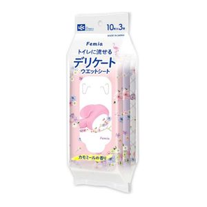 Femia Femwet 精緻濕紙巾洋甘菊香味 10 張 x 3 片