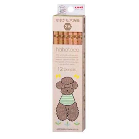 Mitsubishi Pencil Hahatoco Dozen Box Pencils 2B K56382B Dog 12-Piece Set