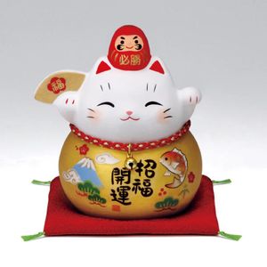 7692 Colorful Victory Daruma Maneki Neko (Kinpuku Fan Small)