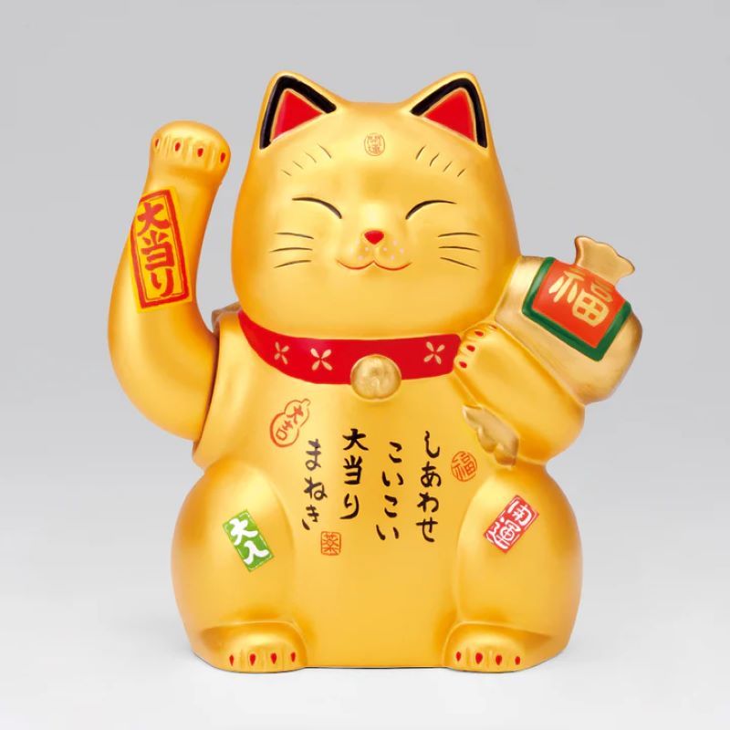 7581 화려하게 빛나는 대박 마네키네코 금색 전동 손짓 복권