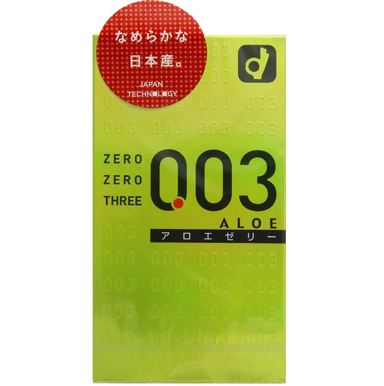 Okamoto Zero Zero Three 003 Aloe 10 pieces ｜ DOKODEMO