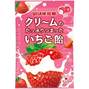UHA Mikakuto Cream-filled Strawberry Candy 45g