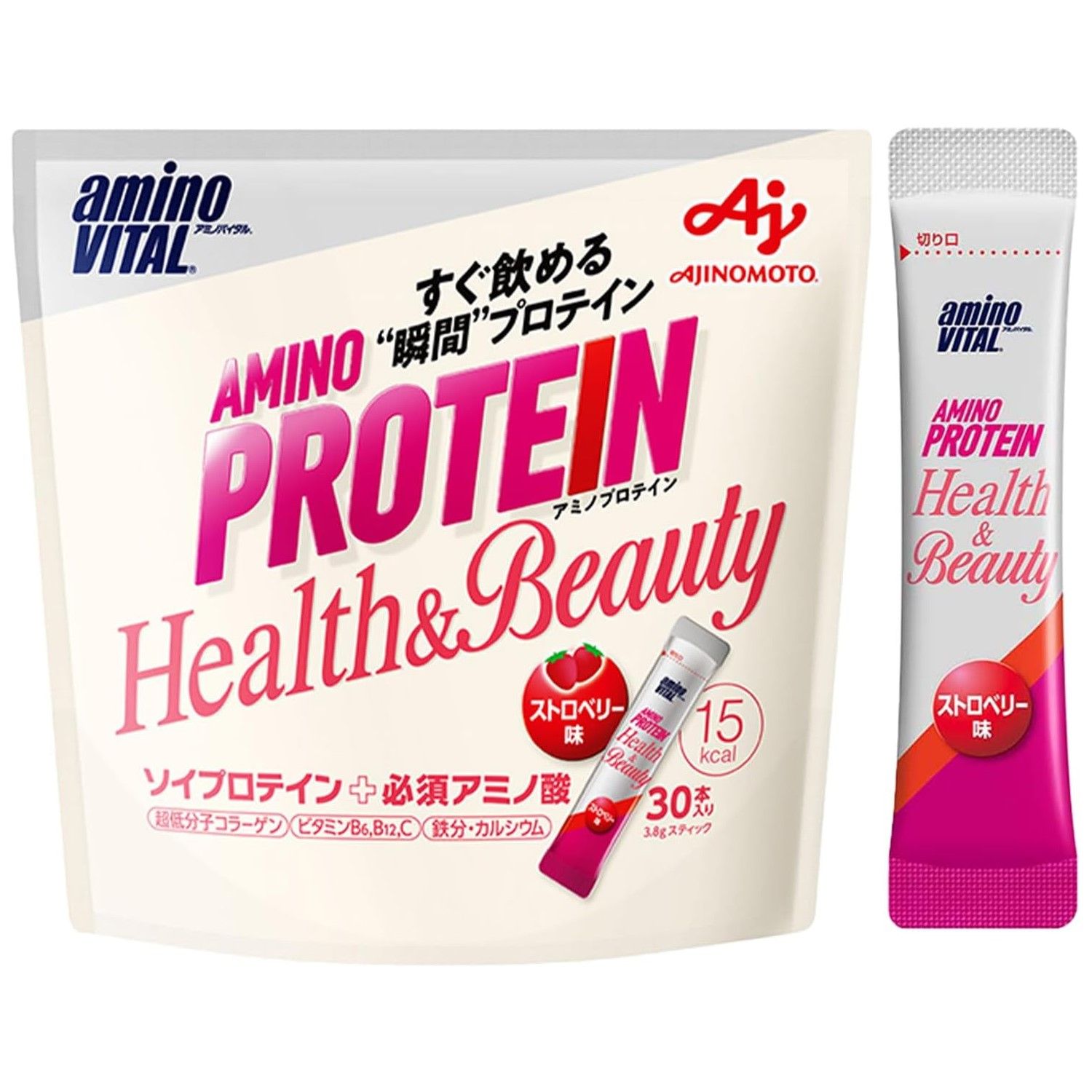 Amino Vital 女士氨基酸蛋白粉，草莓味，30 片