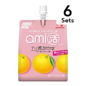 [Set of 6] Amino Vital Amikatsu Jelly Drink, Morning Binggrae Flavor, 180g