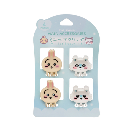 SHOBIDO ちいかわ ミニヘアクリップ4P うさぎ&モモンガ