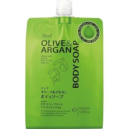 Kumano Oil Dib 橄榄和摩洛哥坚果沐浴皂补充装 1000ml