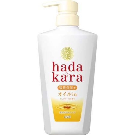 hadakara body soap, oil-in type, pure rose scent, 480ml