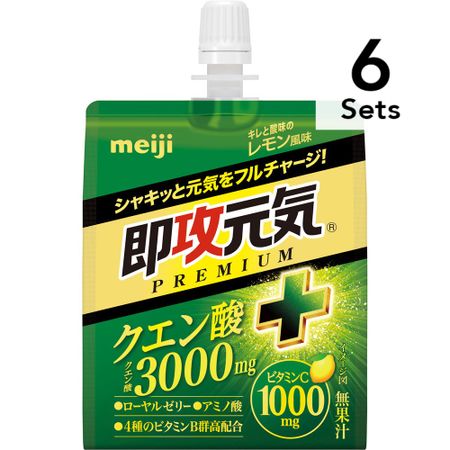 【6個セット】即攻元気ゼリー クエン酸+キレと酸味のレモン風味 180g