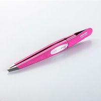 Green Bell GT-235 Amazingly smooth tweezers with angled tips, sheer pink