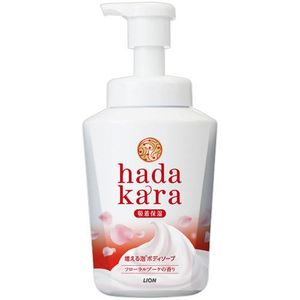 Lion hadakara body soap, foam type, floral bouquet scent