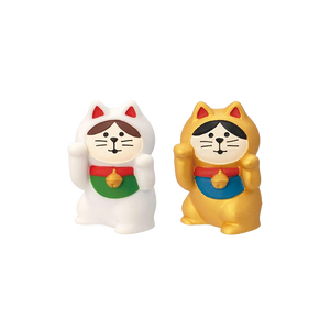 DECOLE 오른손 댄싱 화이트 초대 고양이 오브제