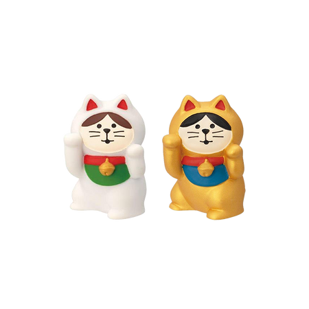DECOLE 오른손 댄싱 화이트 초대 고양이 오브제