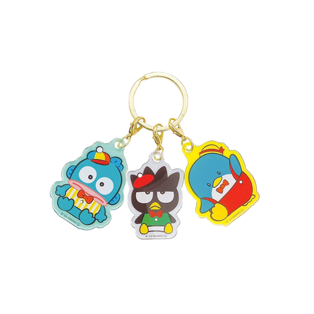 T'S FACTORY Sanrio 3 人物鑰匙圈 Hangyodon、Bad Badtz-Maru、Tuxedo Sam