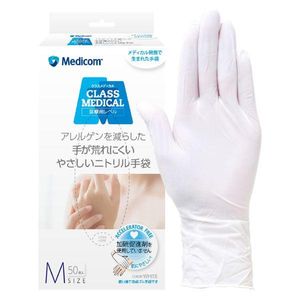 クラスメディカル 手が荒れにくい やさしいニトリル手袋 ホワイト