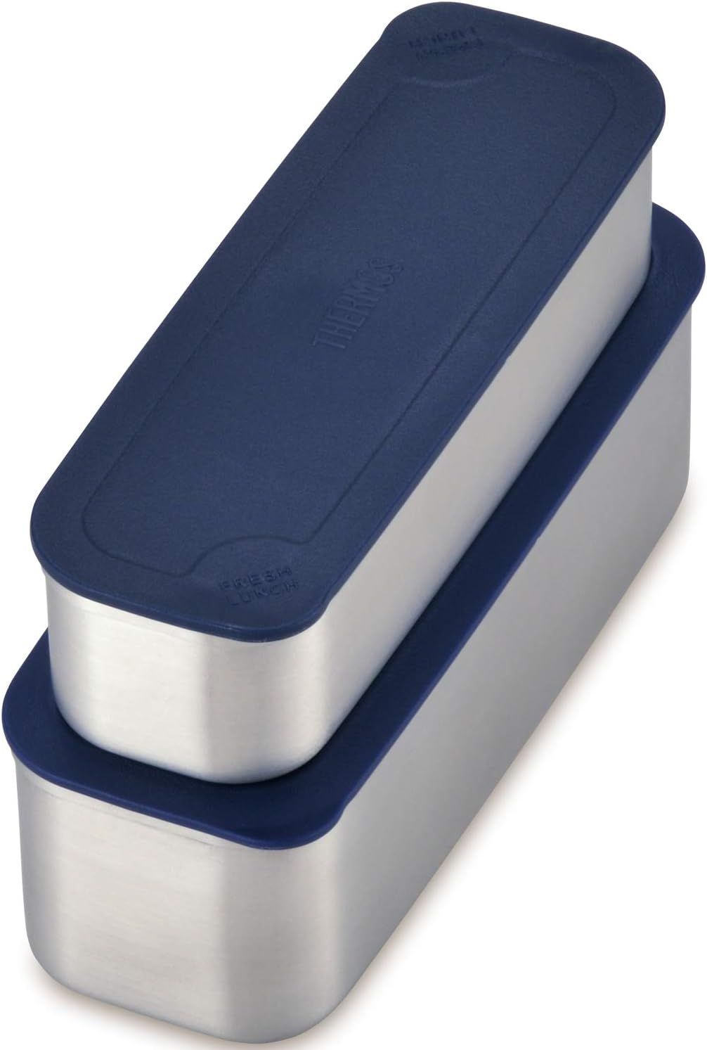 THERMOS 써모스 도시락 상자 2단 슬림 프레쉬 런치 박스 635ml 네이비 체크 DSA-604W NC