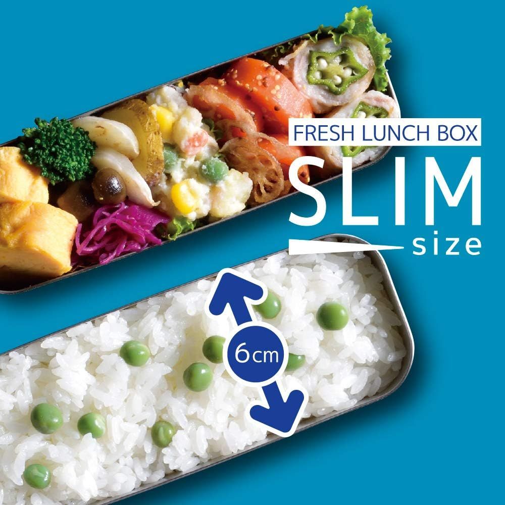 THERMOS 써모스 도시락 상자 2단 슬림 프레쉬 런치 박스 635ml 네이비 체크 DSA-604W NC