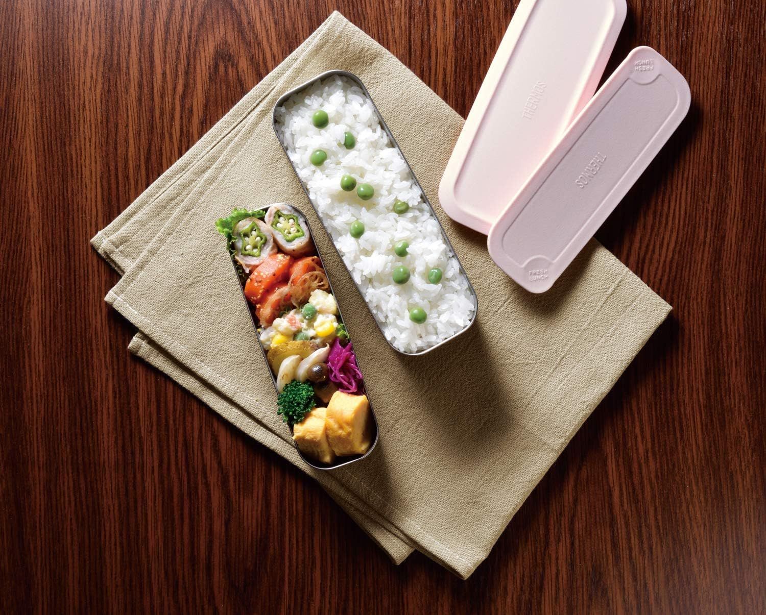 THERMOS 膳魔师双层纤薄保鲜午餐盒，635毫升，淡粉色，DSA-604W DTP