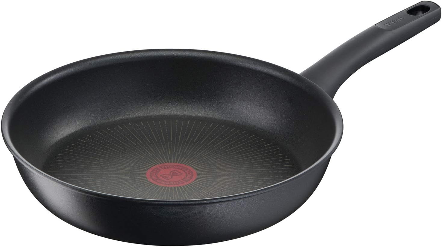 T-fal “IH Hard Titanium Unlimited Frying Pan” 28cm，适用于电磁炉和燃气灶，不含PFOA和其他有害物质，持久不粘，黑色，G26506