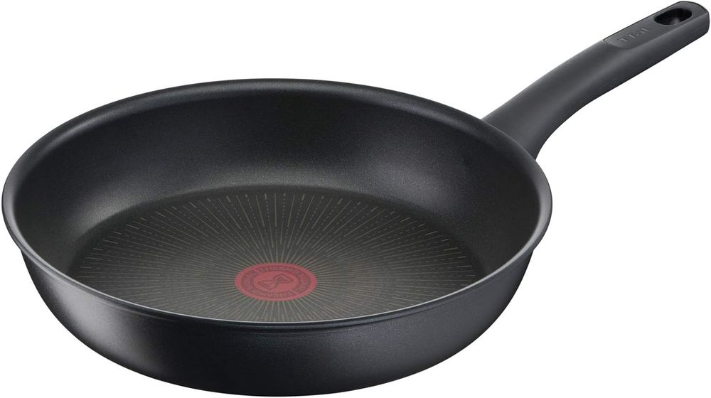 T-fal “IH Hard Titanium Unlimited Frying Pan” 28cm，适用于电磁炉和燃气灶，不含PFOA和其他有害物质，持久不粘，黑色，G26506