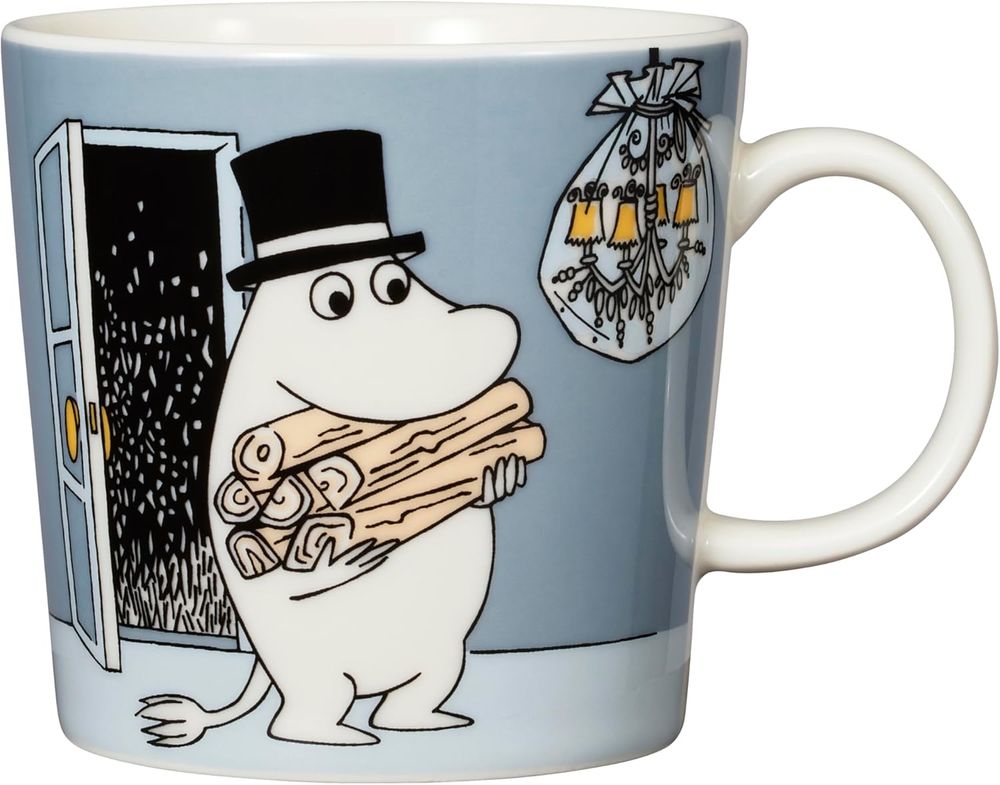 Arabia Moomin by ARABIA Classic Moominpappa 馬克杯，0.3公升，灰色，姆明餐具，1066911