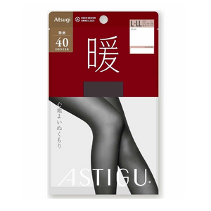 Atsugi ASTIGU 40丹尼炭黑色保暖透氣襪 L-LL 1雙