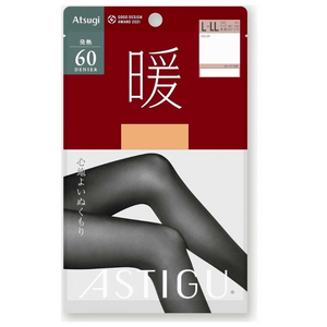 Atsugi ASTIGU 發燒型 60 丹尼黃赭色襪子，尺寸 L-LL，1 雙