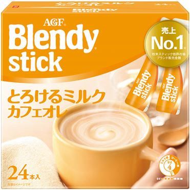 AJINOMOTO AGF Blendy Stick Melty Milk Cafe au Lait, 24 sticks