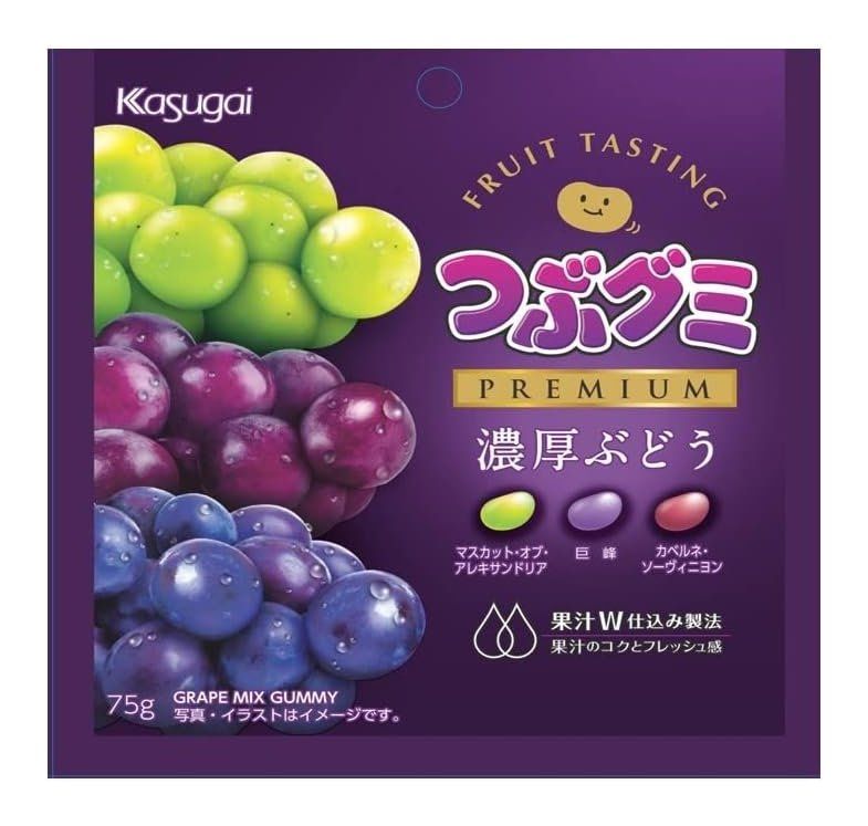 KASUGAI CONFECTIONERY Tsubu Gumi Premium Rich Grape 75g