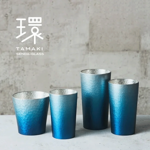 千田玻璃器皿玉木寶藍色