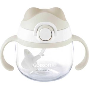 KJC Edison Mama 動物造型馬克杯，吸管式，配重，摩卡色