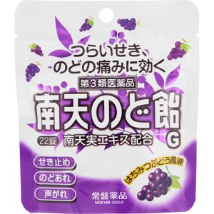 Nanten Throat Lozenges, Honey and Grape, Pouch Type, 22 Tablets (3rd-Class OTC Drug)