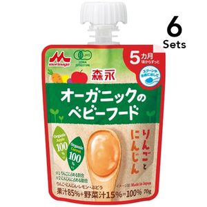 【6개 세트】오가닉의 베이비 푸드 사과와 당근 70g