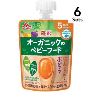 【6入組】有機嬰兒輔食：胡蘿蔔葡萄泥，70克