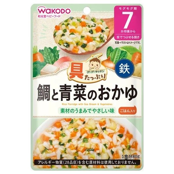 具たっぷりグーグーキッチン 鯛と青菜のおかゆ 80g