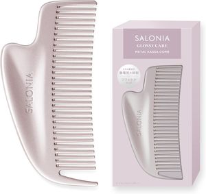 SALONIA グロッシーケア メタルカッサ コーム ヘアコーム 　ピンク