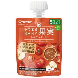 朝日食品集團和光堂嬰兒食品，就像嬰兒水果一樣，蘋果番茄口味