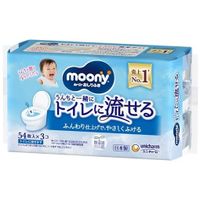 Moony Baby Wipes, Flushable Type, Refill Pack (54 wipes x 3)