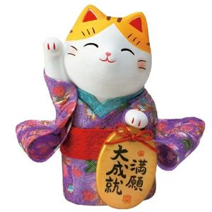 7416 Nishiki-sai Chirimen Maneki-neko Maneki-neko (Lucky Cat)