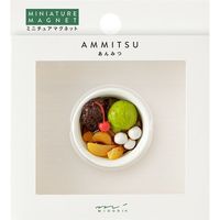 內含一個磁鐵，圖案為日式甜點（anmitsu）。