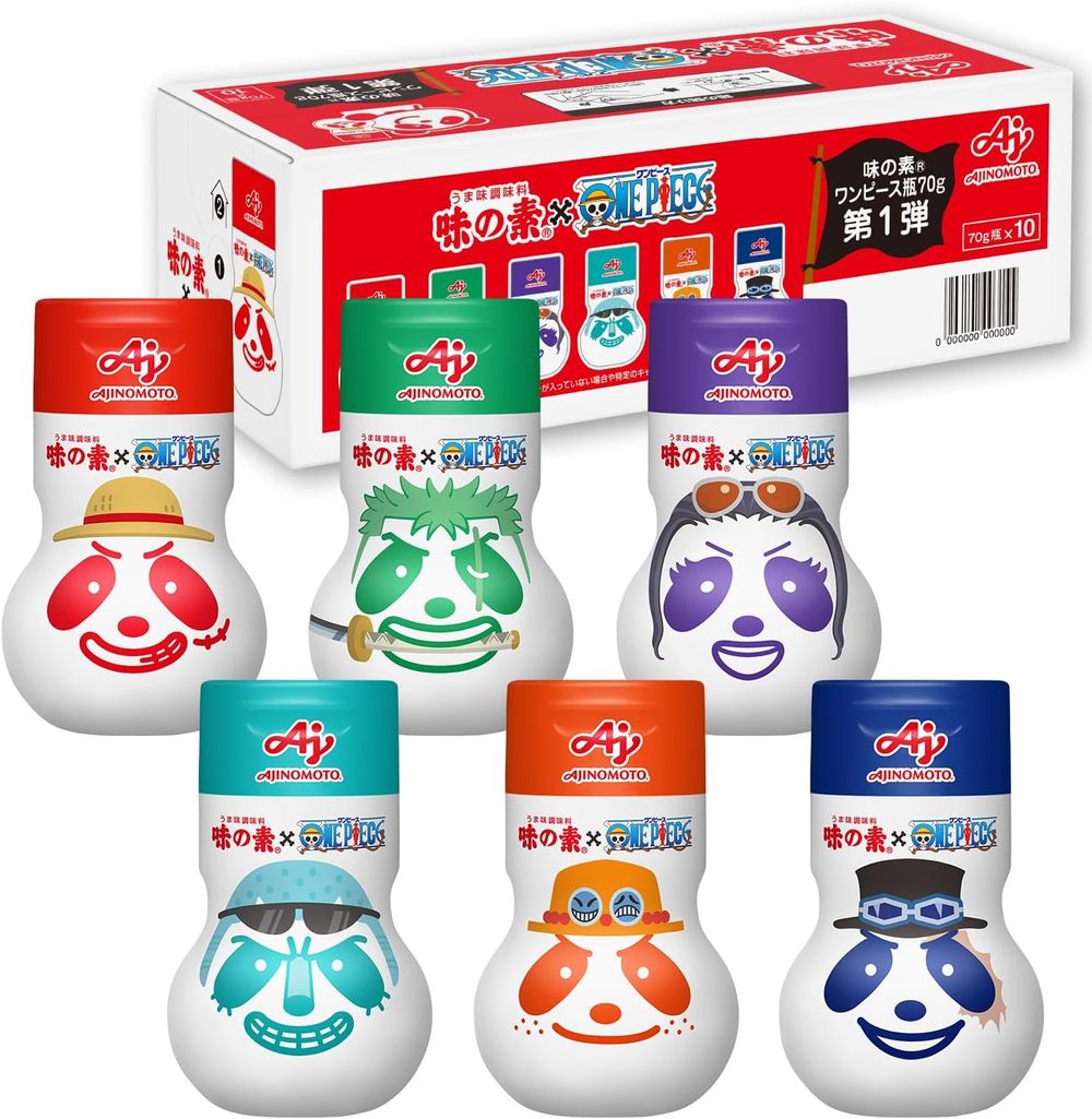 【限時特惠】味之素鮮味調味料「AJINOMOTO」70克瓶裝，首發版，10瓶裝，海賊王動畫25週年聯名款