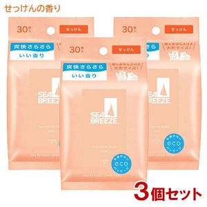 SEA BREEZE Face & Body SEA BREEZE , Soap Scent, 30 sheets x 3 Set of(Individual JAN: 4550516475473)