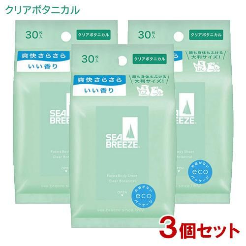 SEA BREEZE Face & Body SEA BREEZE CLEAR BOTANICAL 30 sheets x 3 Set of(Individual JAN: 4550516475602)