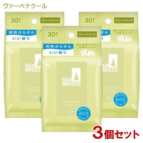 海风面部及身体SEA BREEZE，马鞭草清凉型，30片 x 3包（独立包装 JAN: 4550516475480）