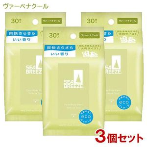 SEA BREEZE Face & Body SEA BREEZE , Verbena Cool, 30 sheets x 3 Set of(Individual JAN: 4550516475480)