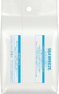 SEA BREEZE面部及身体湿巾,无香型,30 片 x 3 包(独立包装 JAN:4550516475565)