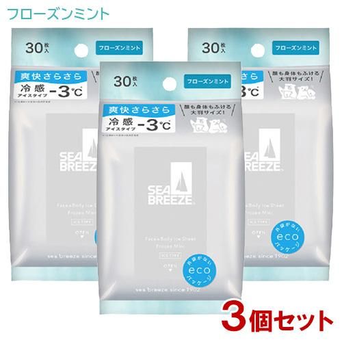 SEA BREEZE SEA BREEZE 페이스&바디 아이스시트 프로즌민트 30장×3개 세트(단품 JAN:4550516475558)