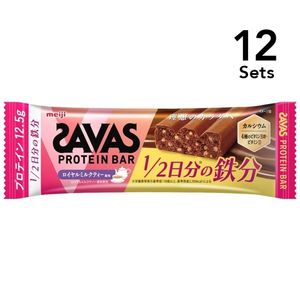 【12入組】 SAVAS蛋白棒，半天所需鐵，皇家奶茶口味，38克