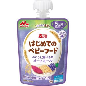 첫 베이비 푸드 포도와 보라색 물건 오트밀 70g