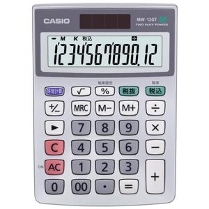 ＣＡＳＩＯ　ミニジャスト型電卓　ＭＷ−１２ＧＴ−Ｎ